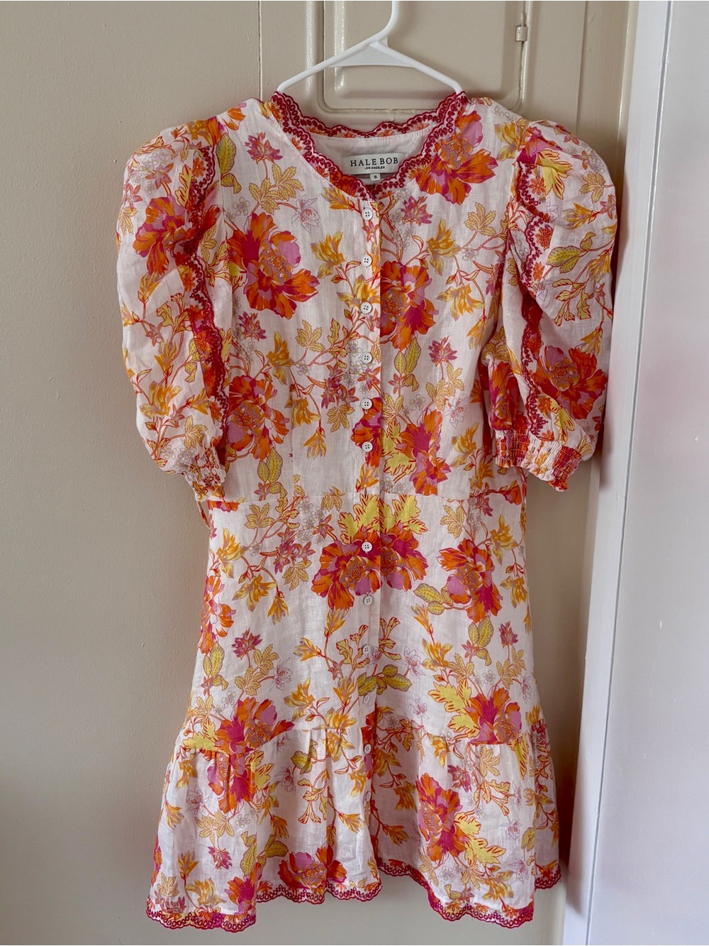 Hale Bob Hayden Pink & Yellow Floral Button-Front Dress